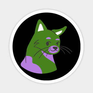 Cat in genderqueer pride colors Magnet